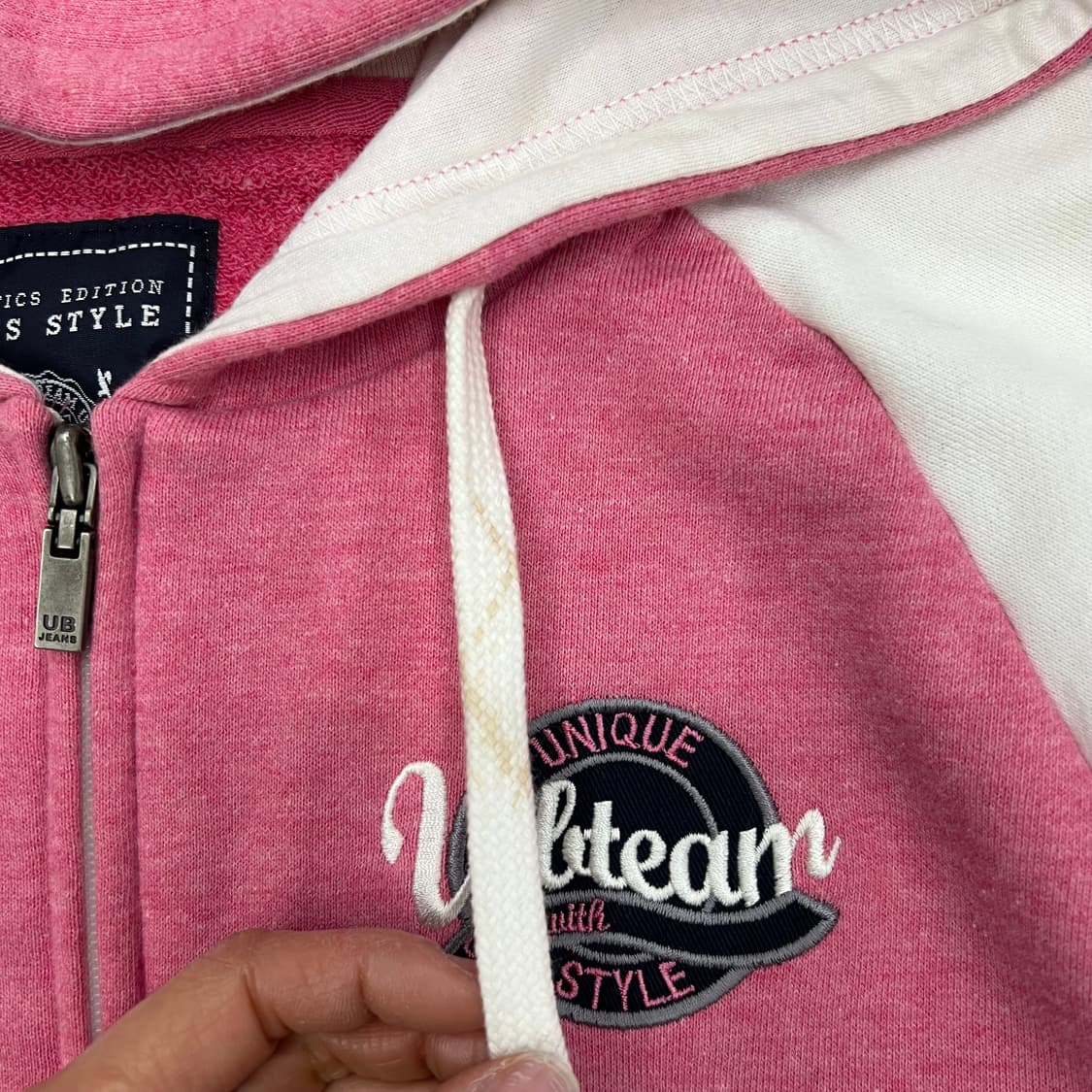 빈티지 핑크 후드집업 90 상품이미지3