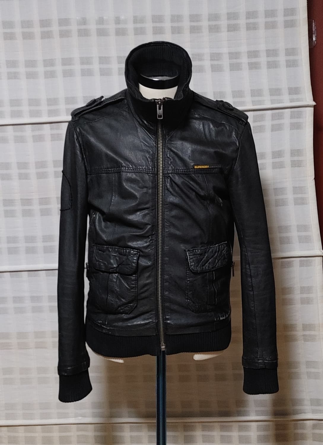 (100% 가죽) 슈퍼드라이 베컴 가죽 자켓 S (95) 상품이미지4