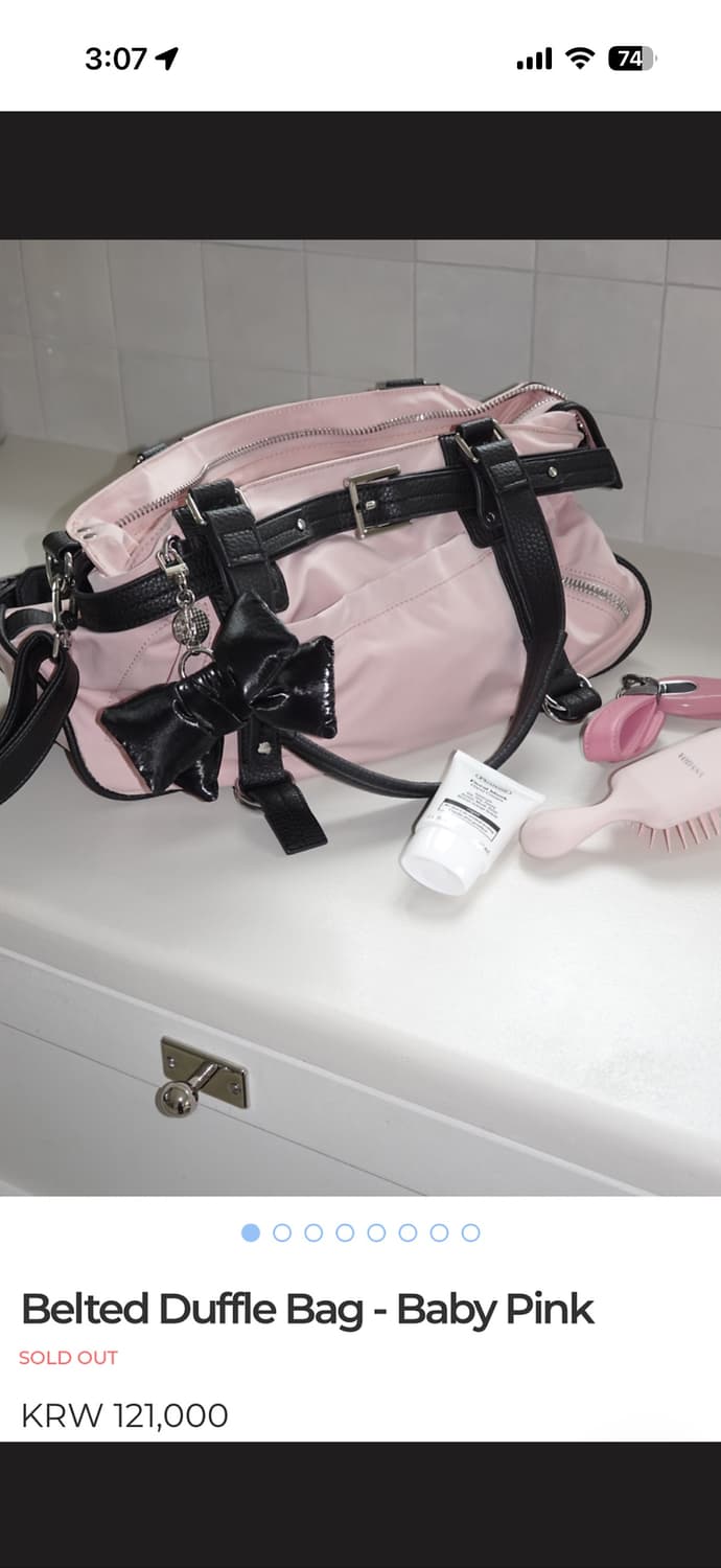 페일제이드 벨티드 더플백(핑크) 상품이미지1