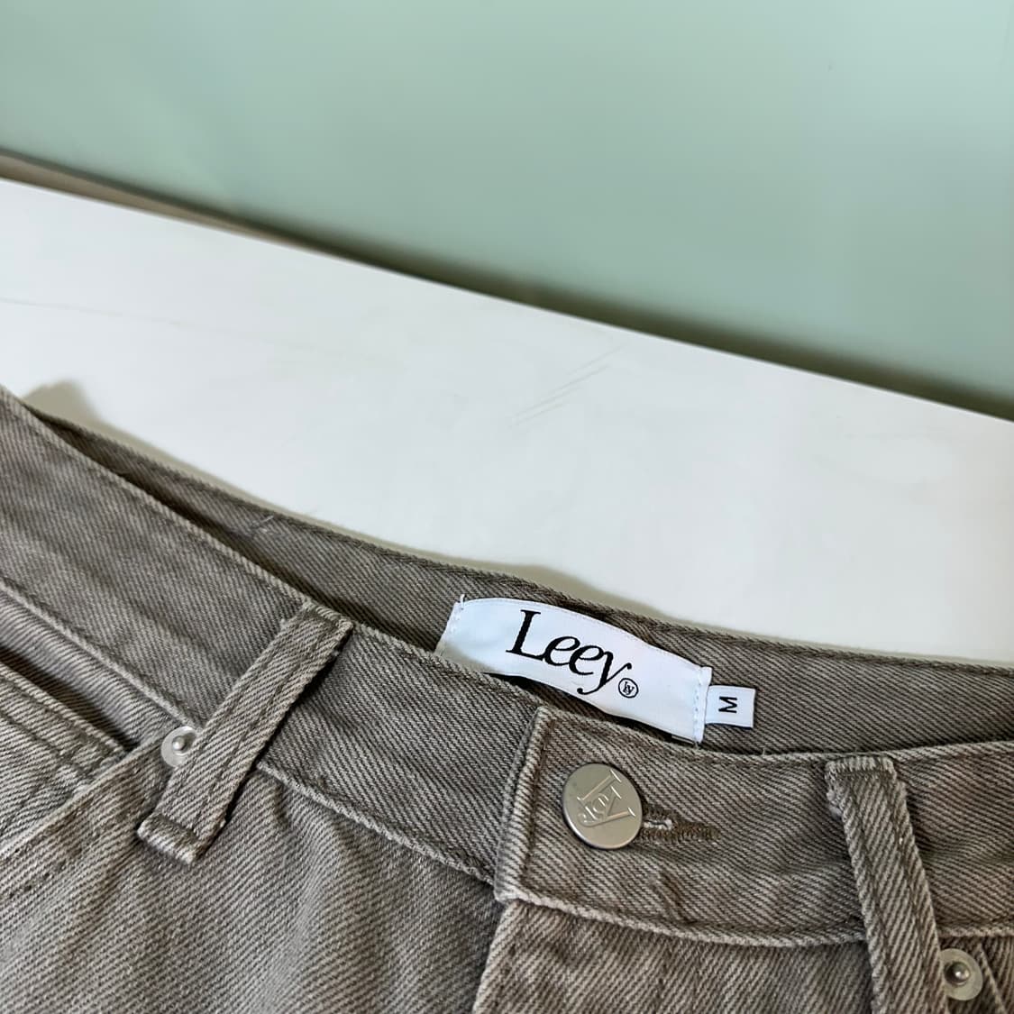 우먼M Leey 와이드핏 빈티지워시드 찢청 데님팬츠 상품이미지2