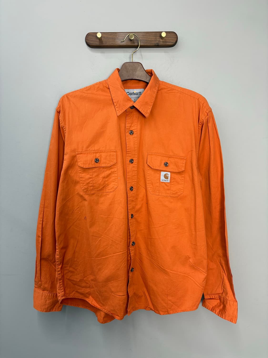 칼하트 오렌지 워크웨어 셔츠 A3220 상품이미지2