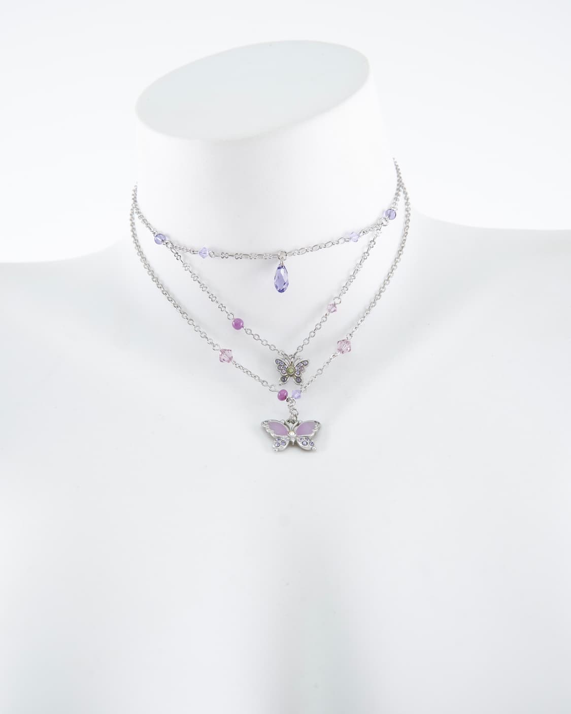 Anna sui 이중 레이어드 드롭 큐빅 목걸이 상품이미지4