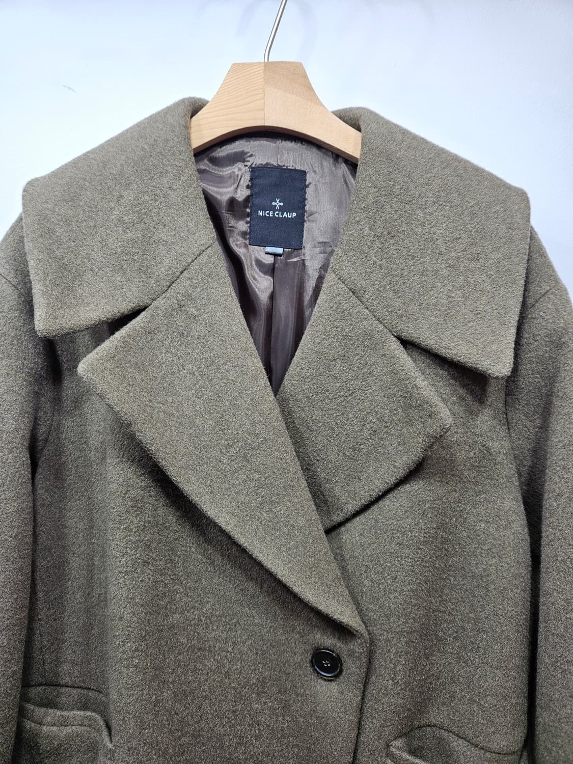 나이스클랍(nice claup) 빅카라 울코트 카키 상품이미지6