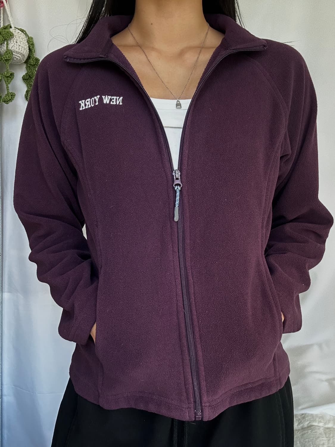 빈티지 퍼플 후리스 집업 상품이미지1