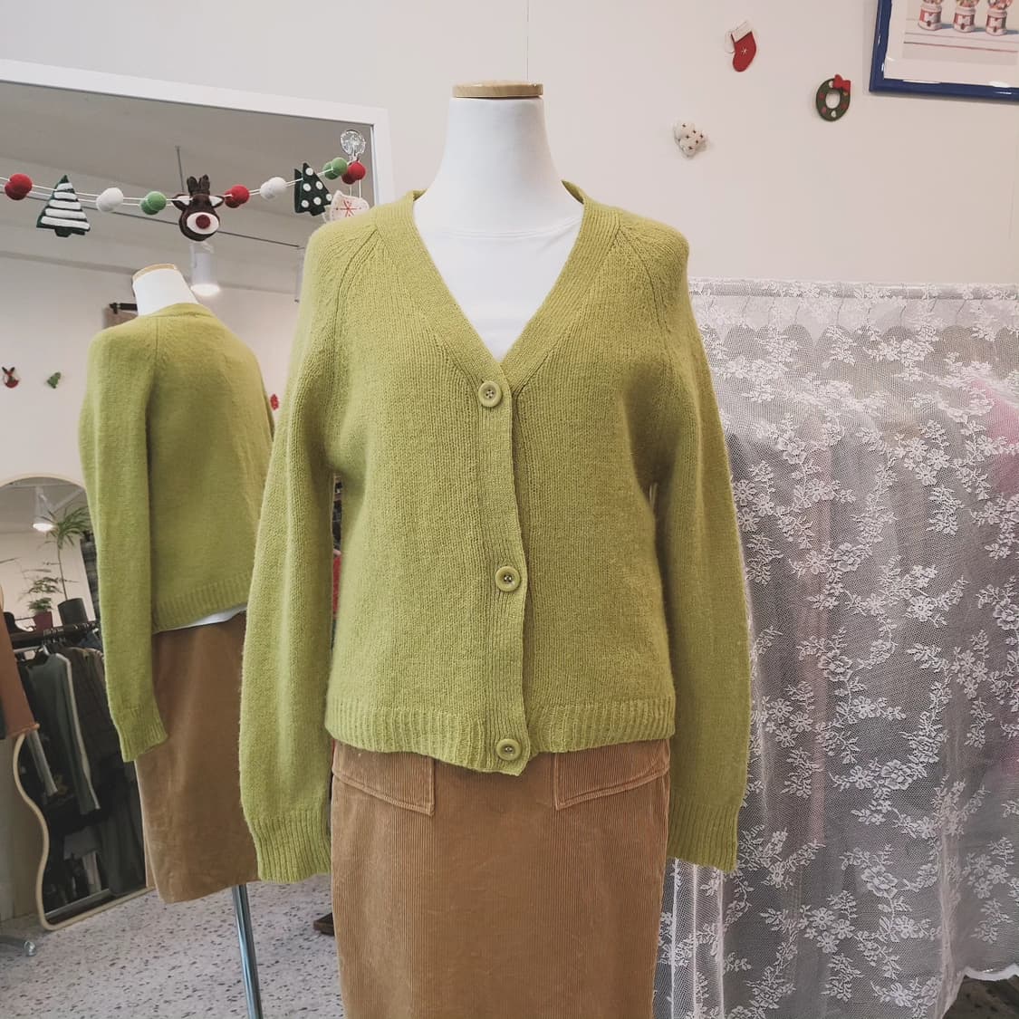 사만사모스2 울100 라임 가디건 상품이미지7