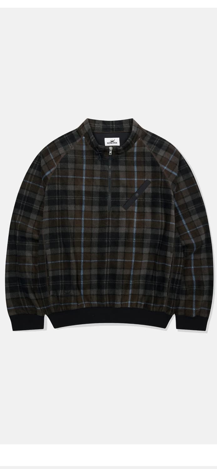 sunlove plaid player fleece pullover 상품이미지1