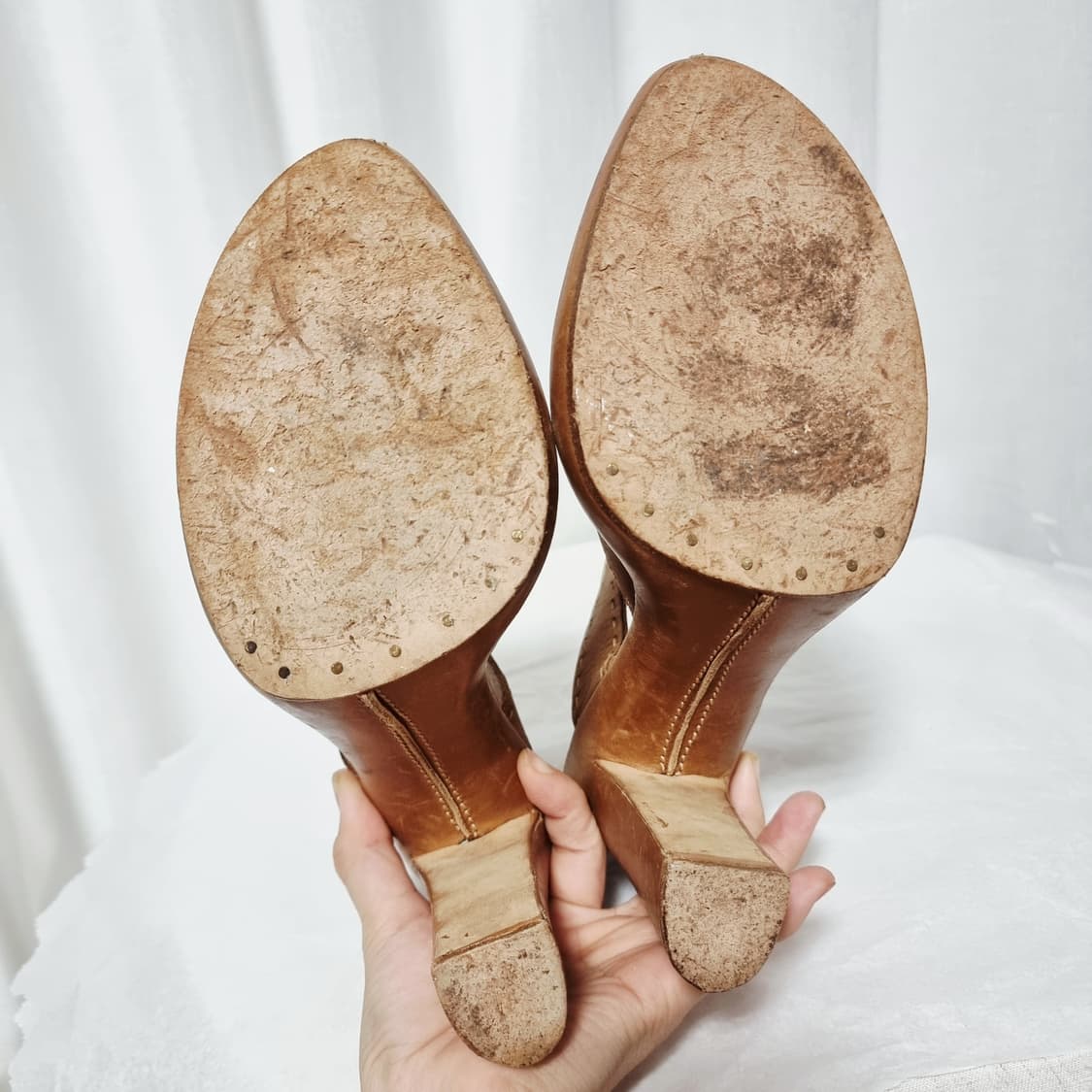 막스마라 가죽 샌들 레더 오픈토힐 하이힐 슈즈 (250) 이태리메이드 상품이미지9