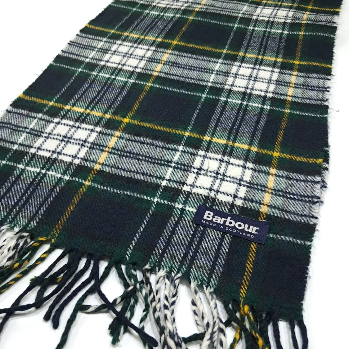 MX496 바버 00s 스코틀랜드판 울 드레스타탄 네이비 머플러 목도리 상품이미지3