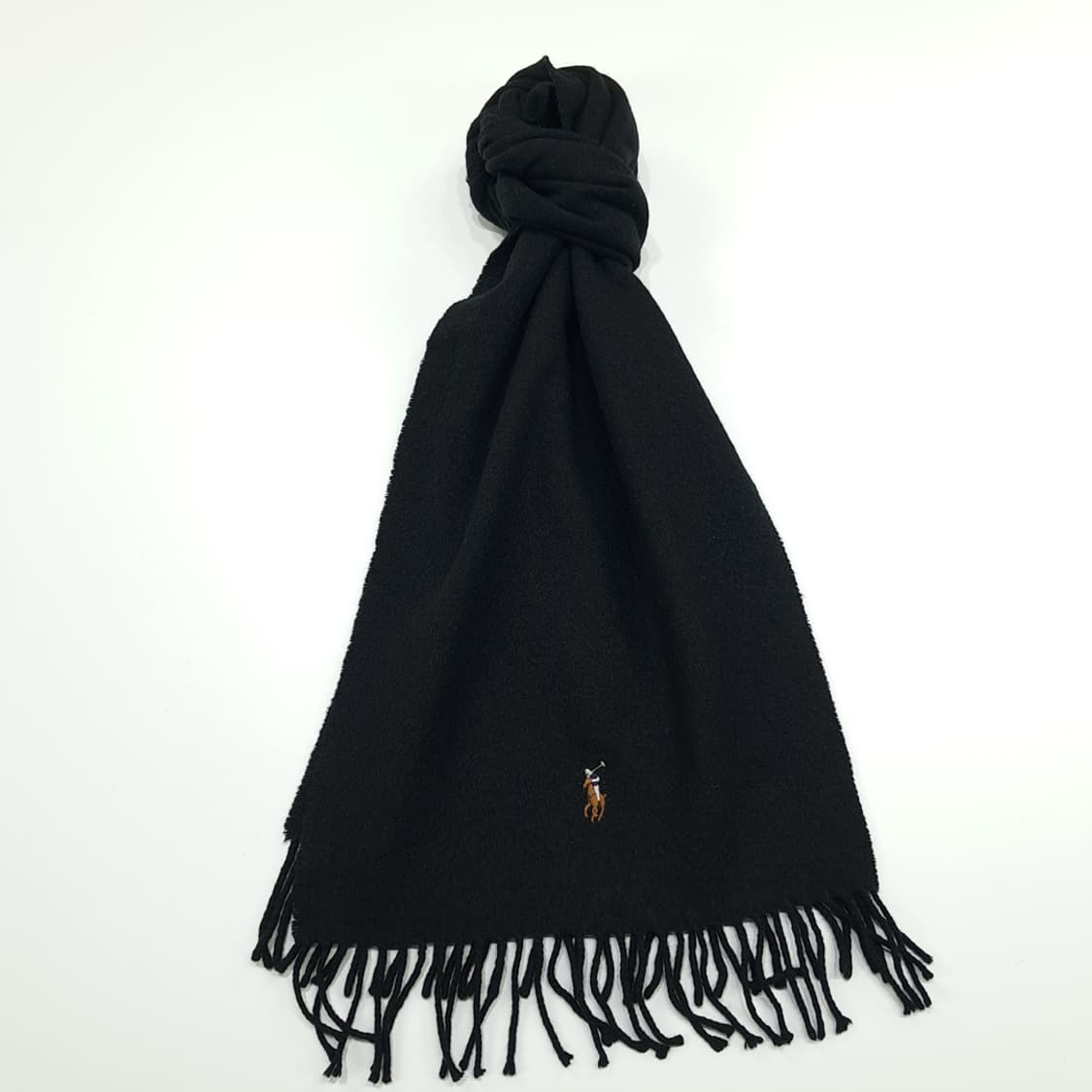 MX264 폴로 랄프로렌 블랙 램스울 목도리 머플러 상품이미지1