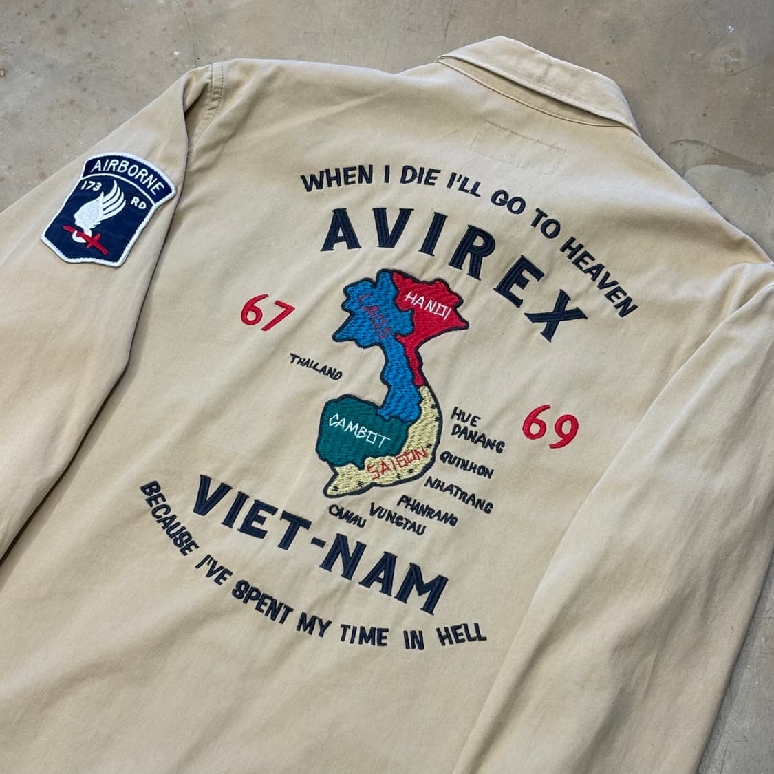 XL 아비렉스 베트남전쟁 173공수여단 플라이트 투포켓 셔츠  상품이미지1