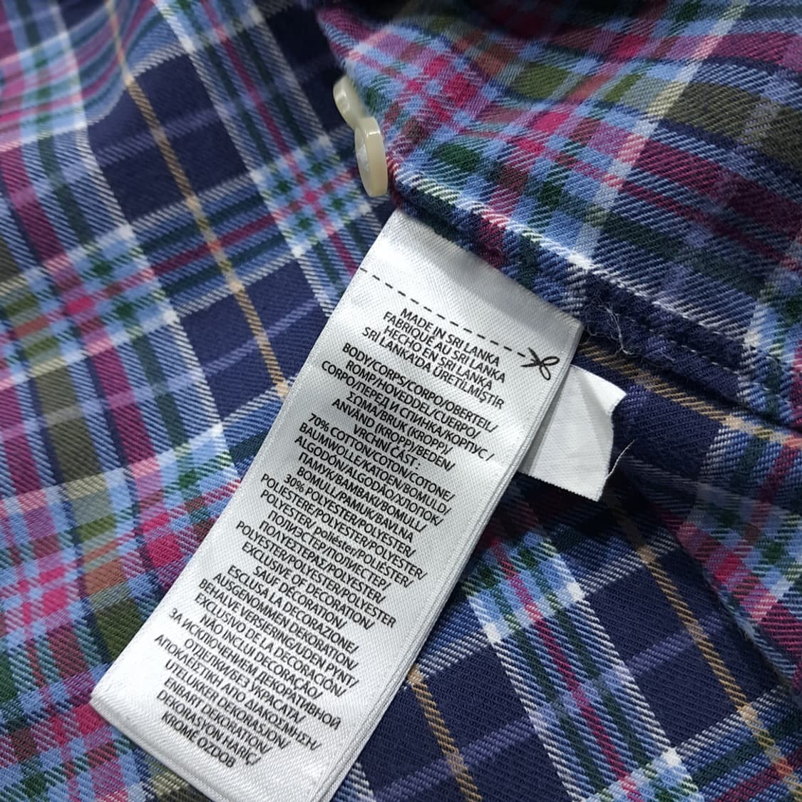 CL855 2XL 폴로 클래식 타탄체크 퍼플네이비 셔츠남방 상품이미지5