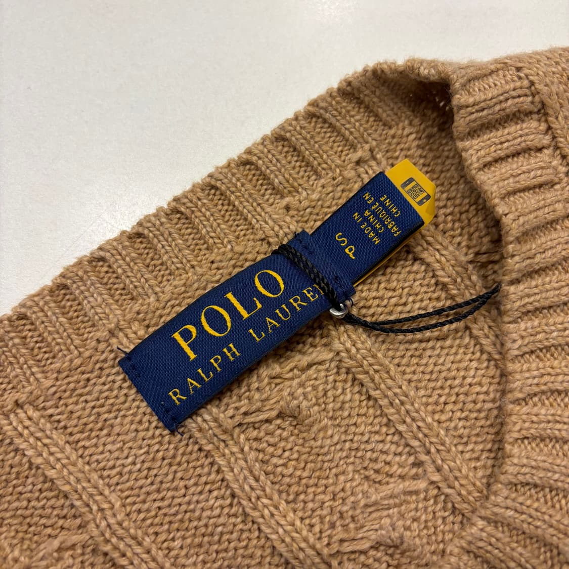 [S] 폴로 랄프로렌 신형 큐알 꽈배기 니트 베이지 B683 상품이미지5