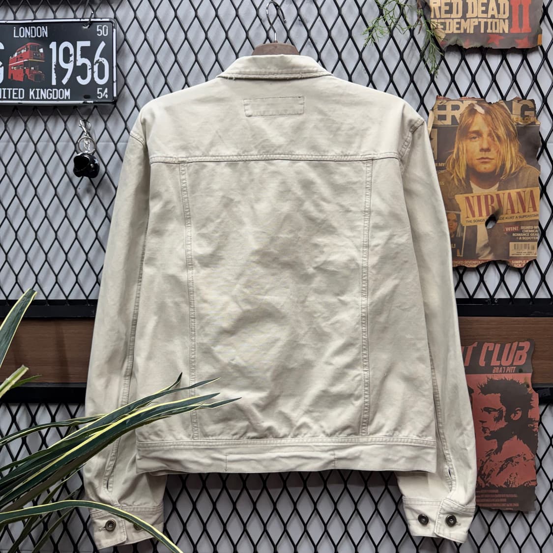 00s USA VINTAGE 데님 트러커자켓 전면 투포켓 포인트 아이보리 상품이미지2