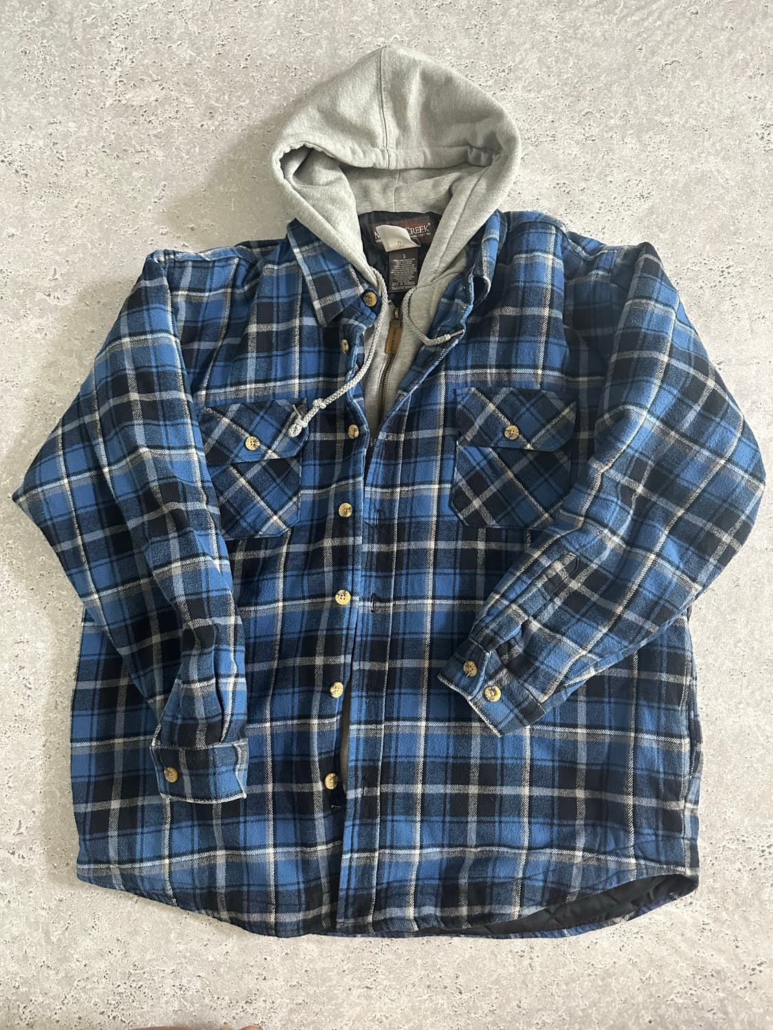 MOOSE CREEK 크릭 블루 체크 후드 셔츠 상품이미지2