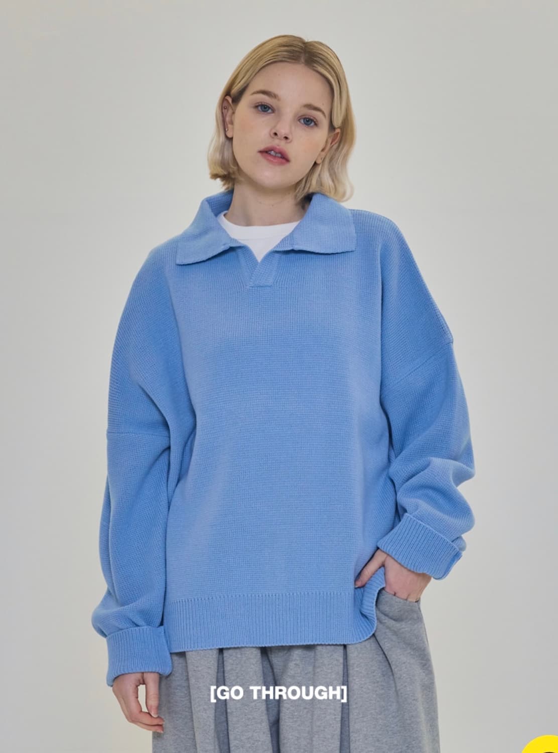 [새제품] 카고브로스 오버핏 니트 - 소라 상품이미지7