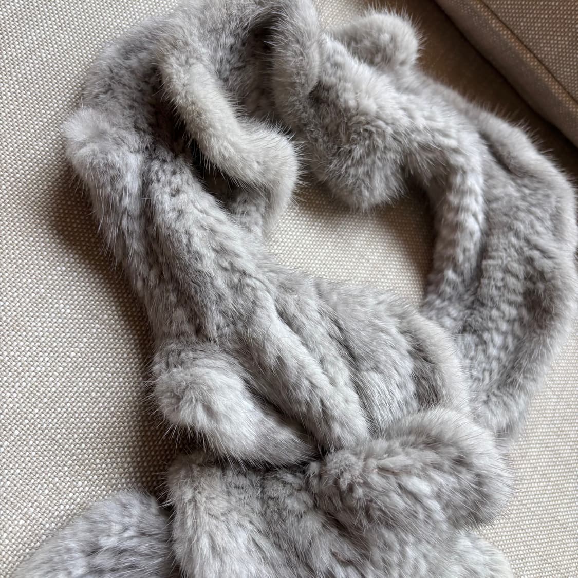 천연 밍크 머플러 그레이 상품이미지4