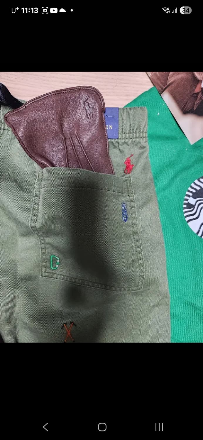 (새상품)폴로 랄프로렌 카키 밴딩 팬츠 벨트 내장 상품이미지5