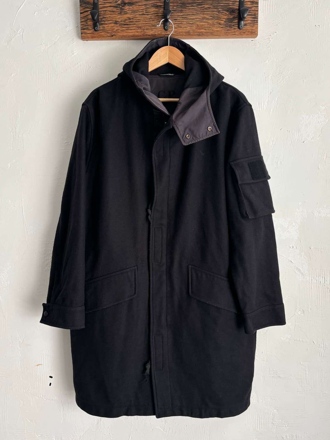 C.P. Company CP 컴퍼니 후드 롱 울 코트 상품이미지2