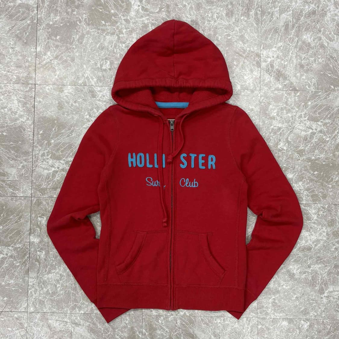 홀리스터 y2k 여리핏 걸즈 레드 후드집업 희귀져지(S) 상품이미지2