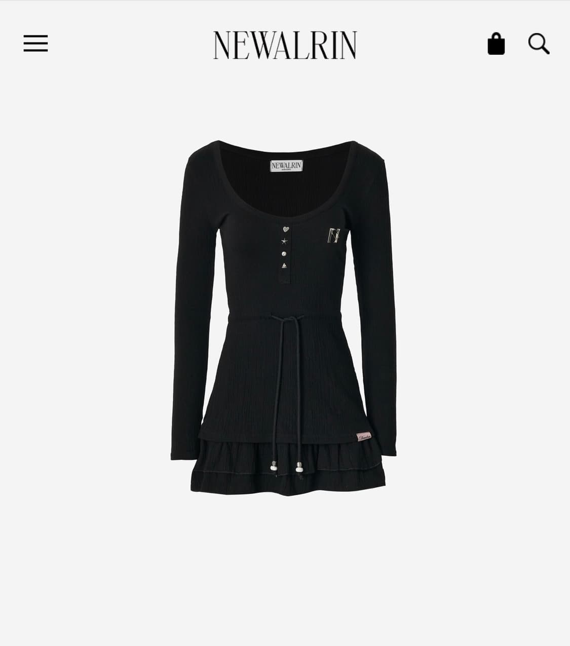 (새제품) 뉴얼린 Bubble emblem Mini Dress 미니원피스 상품이미지1