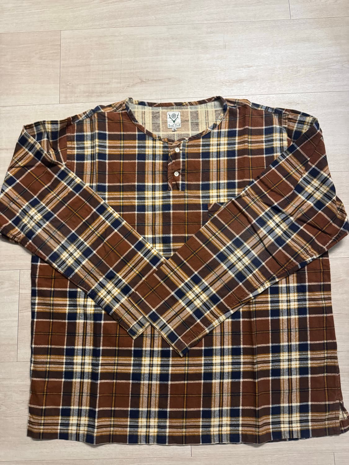 S2W8 남이서팔 체크 헨리넥 상품이미지3