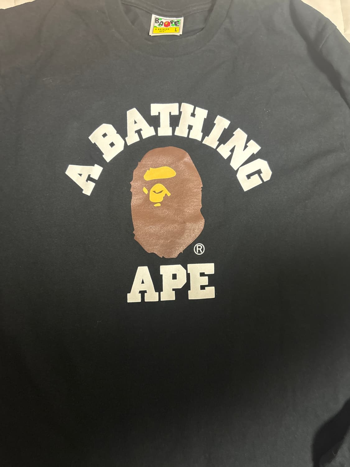 베이프 컬리지 롱슬리브 티셔츠 블랙 상품이미지2