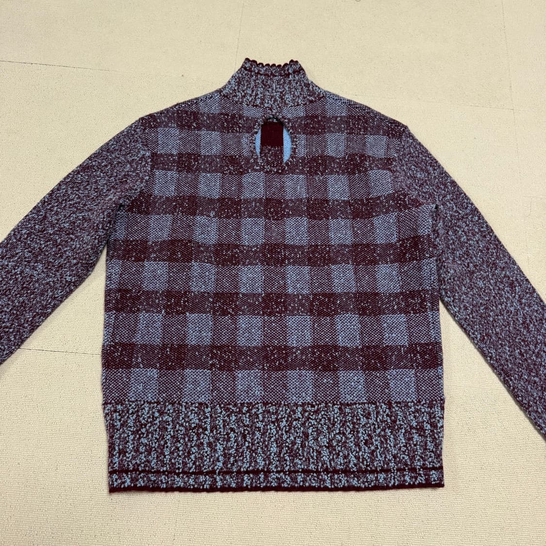 빅토리아베컴 퍼플 체크 백홀 스웨터 (새상품) 상품이미지1