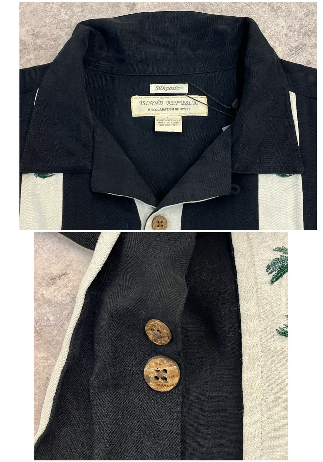 빈티지 야자수 반팔 셔츠 블랙 L #csz3499 상품이미지3