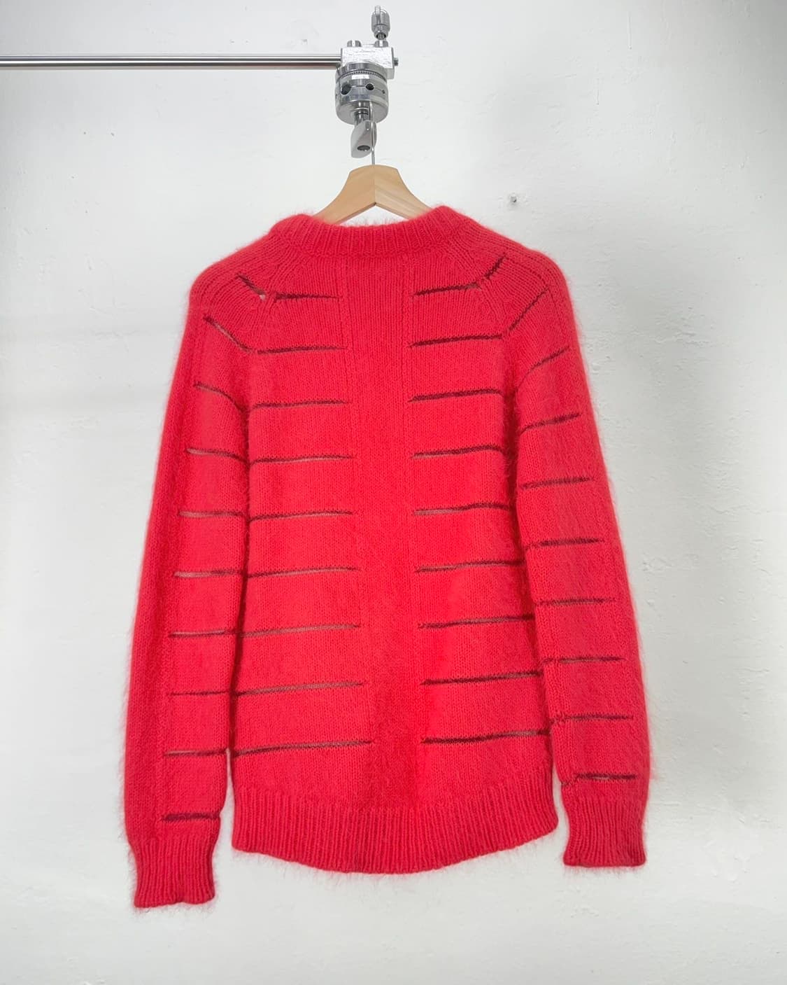 발망 코랄 레드 디스트레스드 모헤어 니트 스웨터 상품이미지6