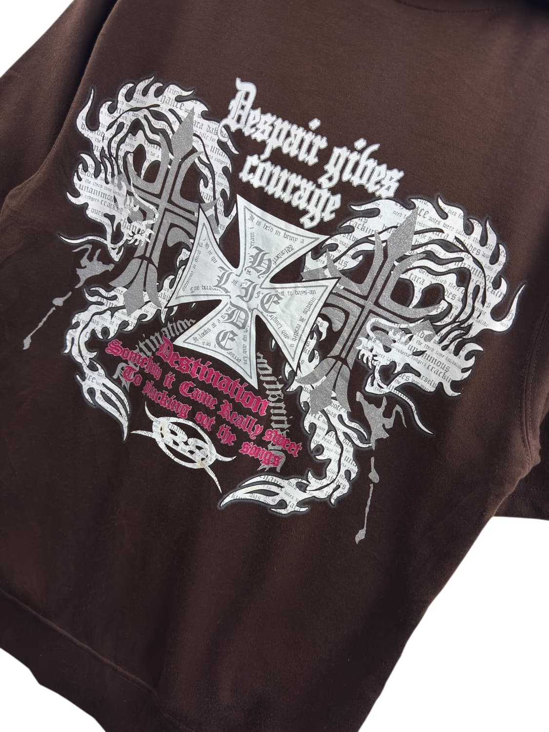 JPN Y2K 브라운 드래곤 반팔 후드집업1180 상품이미지5