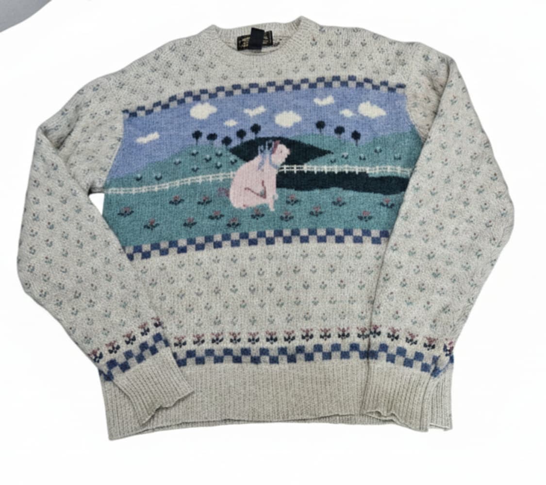 에디바우어 80's 빈티지니트/pig/모리걸 상품이미지2