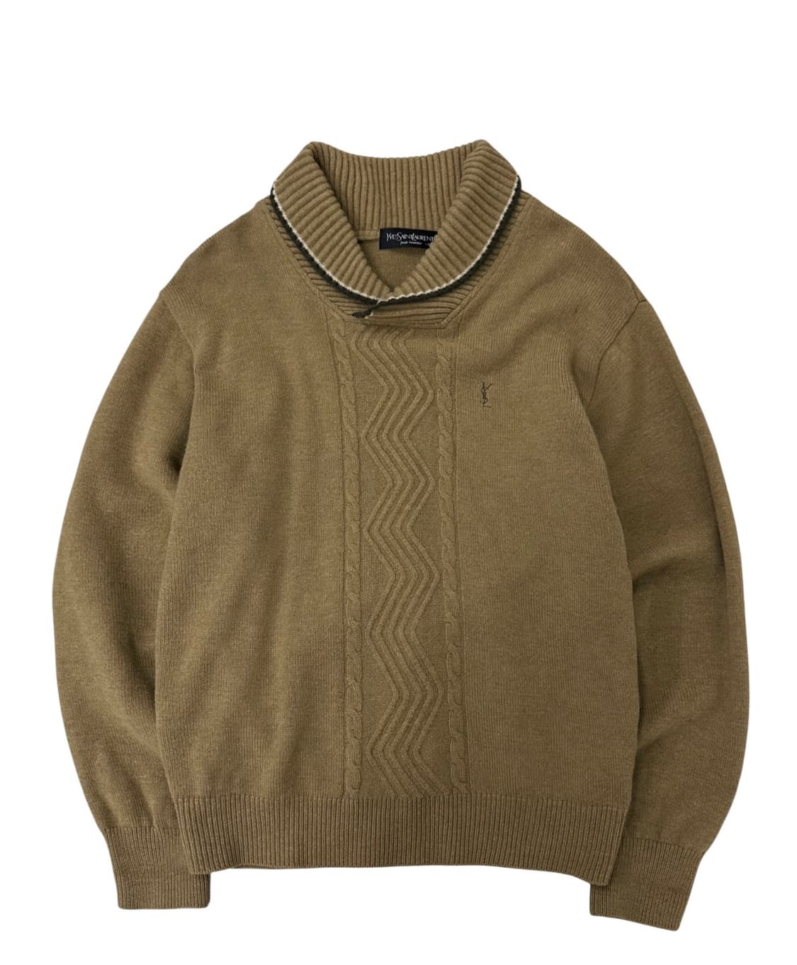 00s YSL 울 숄카라 니트 카메라브라운 (M) 상품이미지1