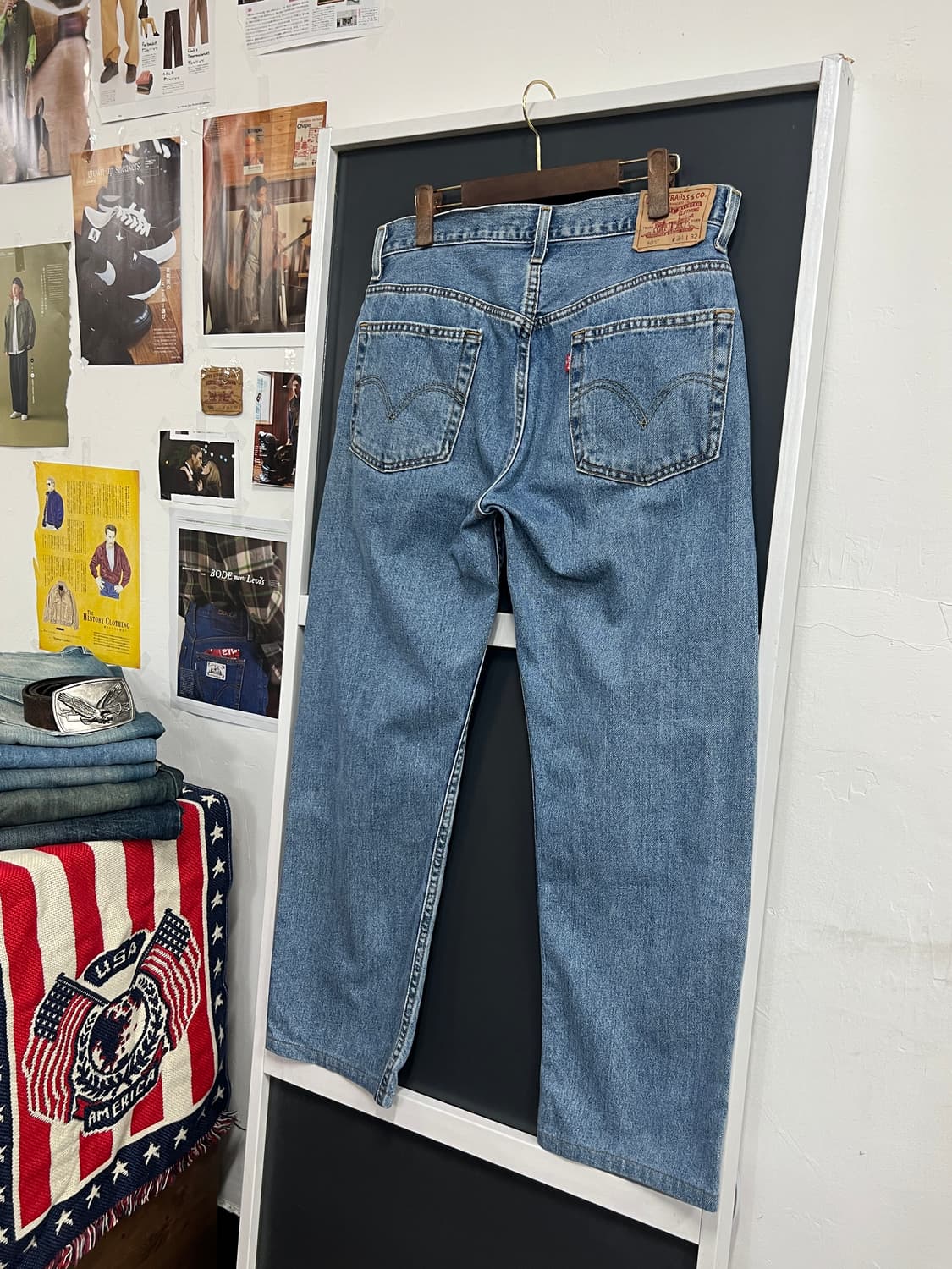 00s Levis 리바이스 505 레귤러 핏 연청 데님 팬츠  상품이미지1