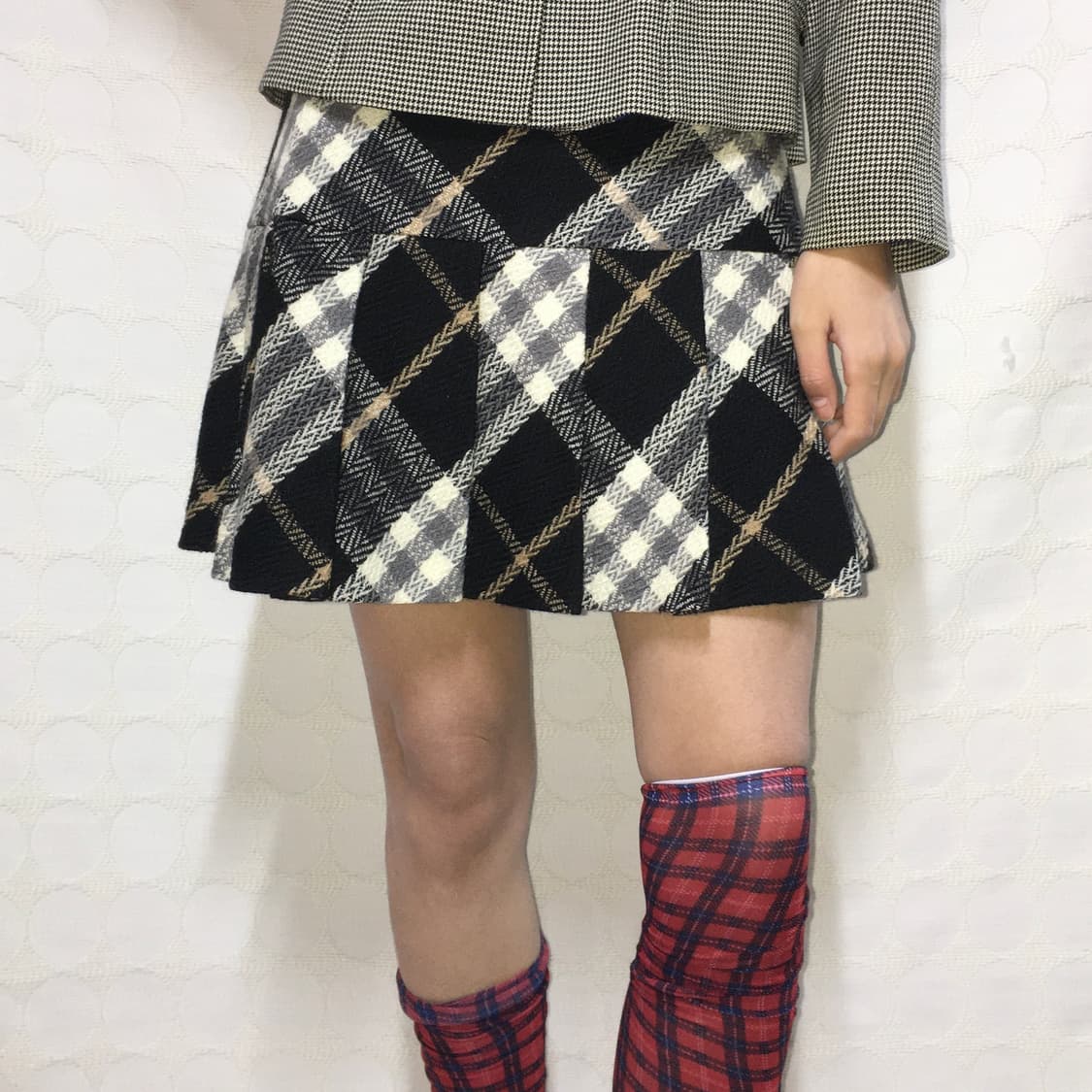 버버리 체크 울 치마 상품이미지1