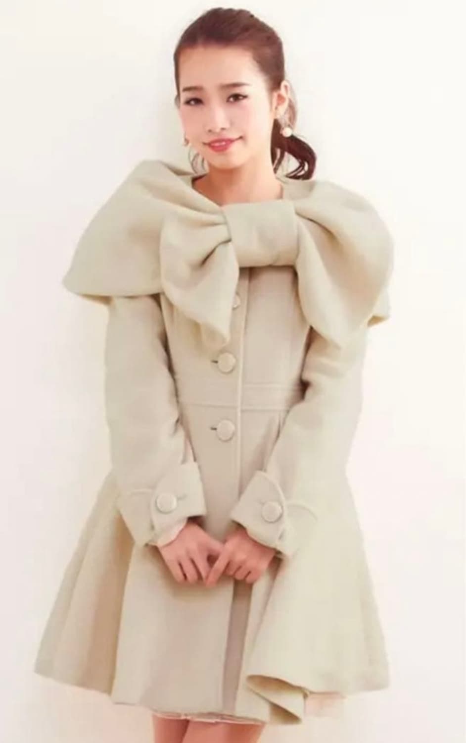 히메갸루 달천 리본 화이트 코트 리즈리사 상품이미지2