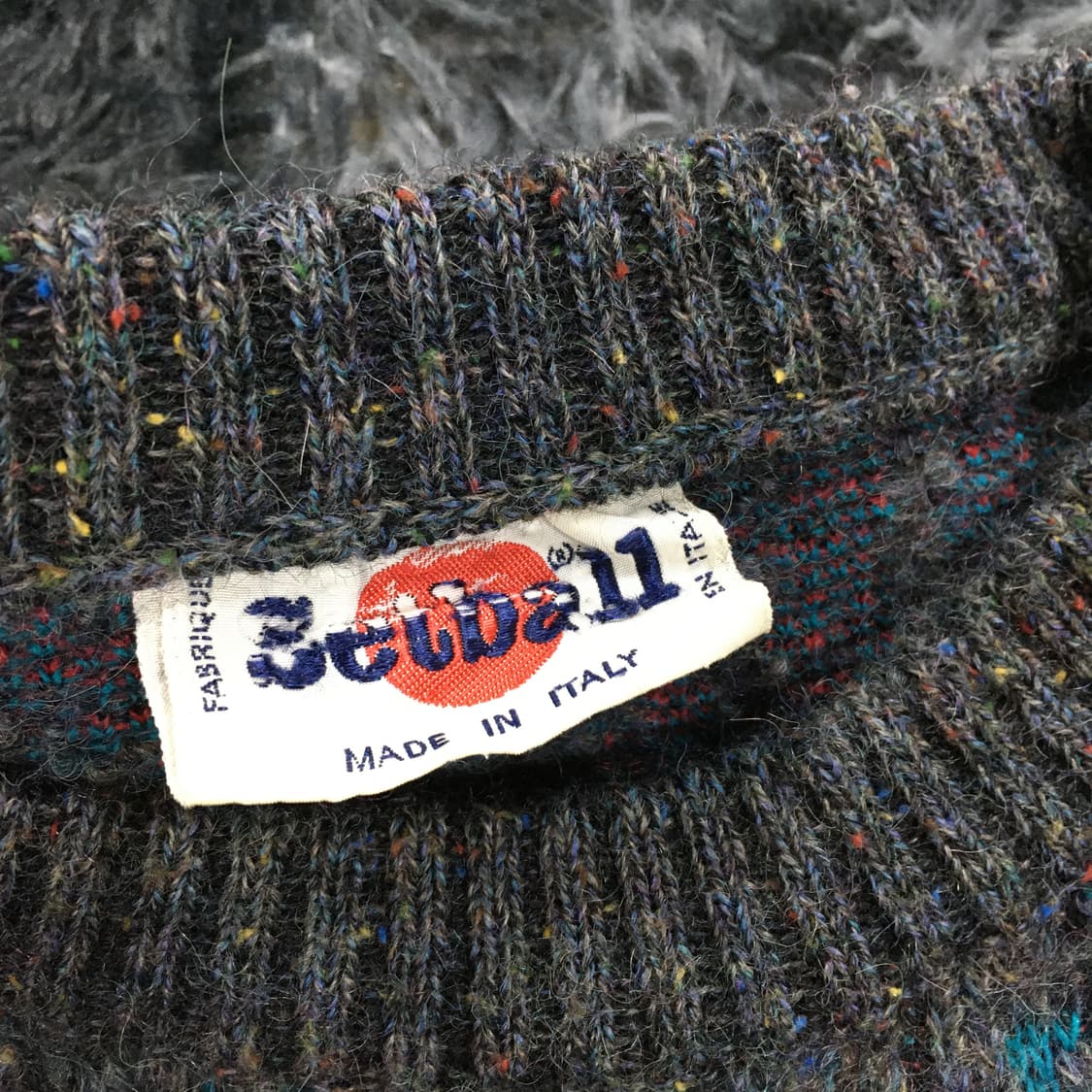 투티/0334 SETBALL JPN 일본 빈티지 그레이 패턴 울니트 상품이미지4