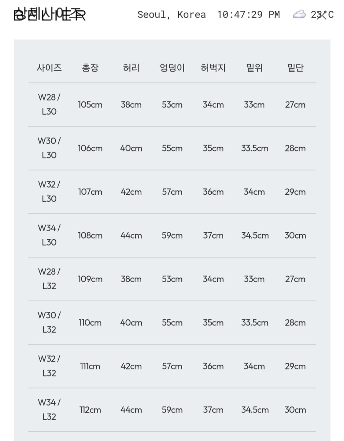 [W32/L32] 벨리에 트루와이드 데님 웨일 인디고 상품이미지5