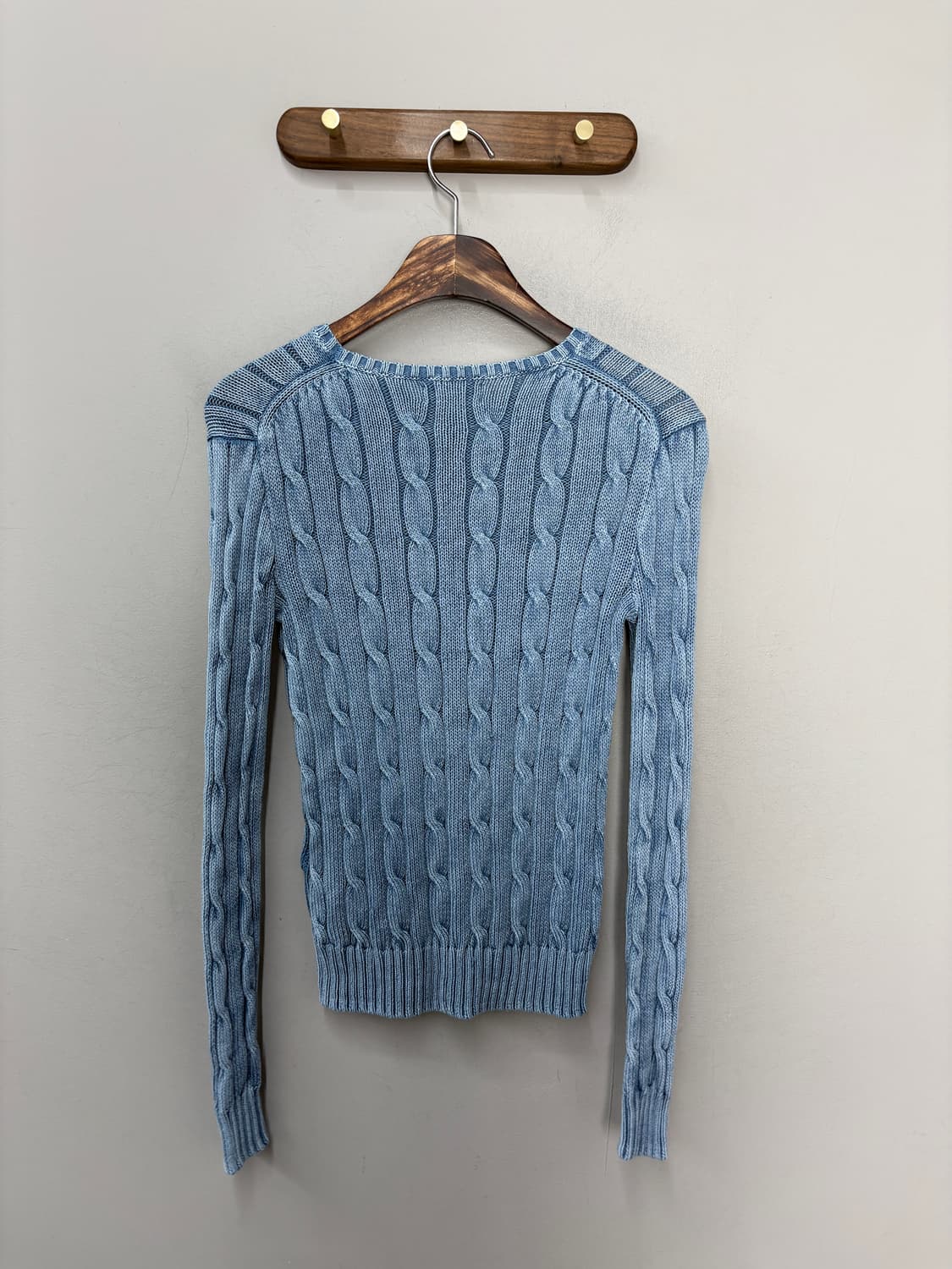 폴로랄프로렌 화이트포니로고 신형라이트블루 케이블 니트 스웨터 A3803 상품이미지4