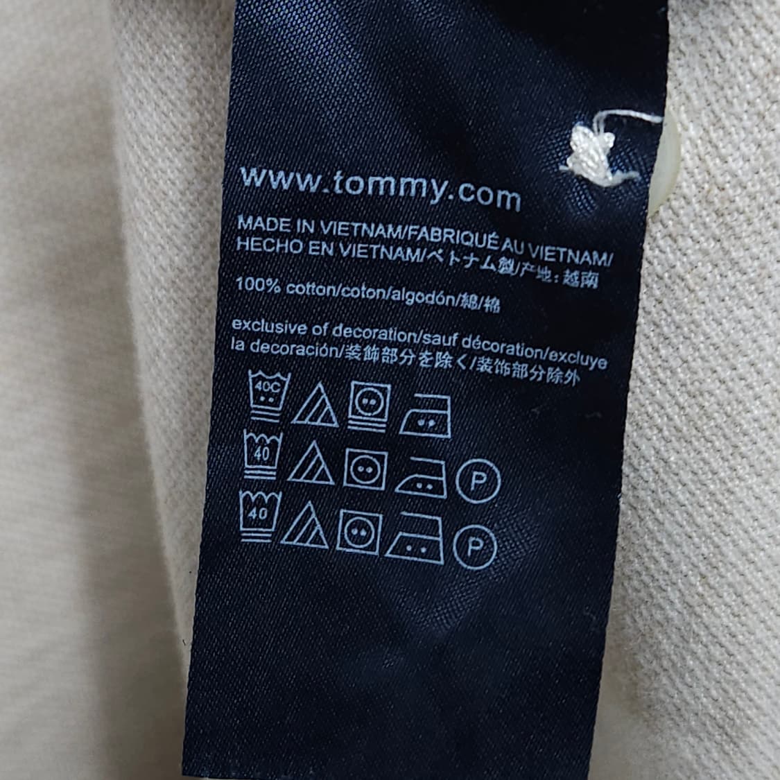 100)Tommy 타미 PK반팔 카라티 라이트아이보리 상품이미지4