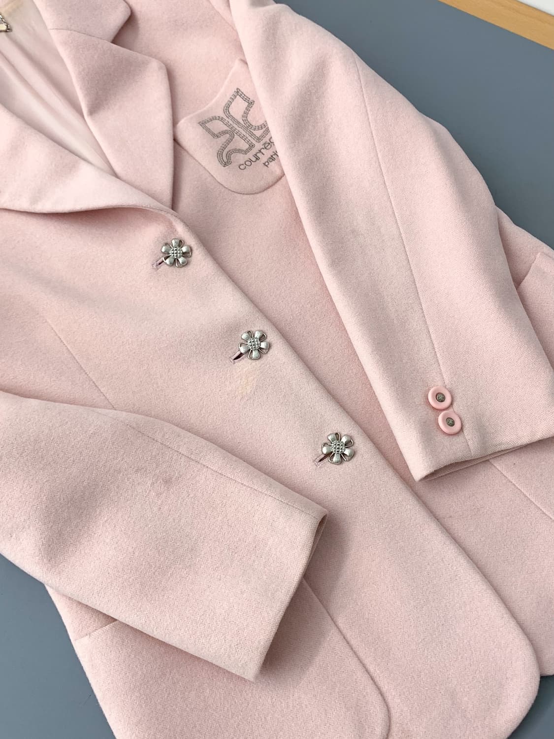 꾸레쥬 90s PureNewWool 블레이저 90-95 상품이미지5