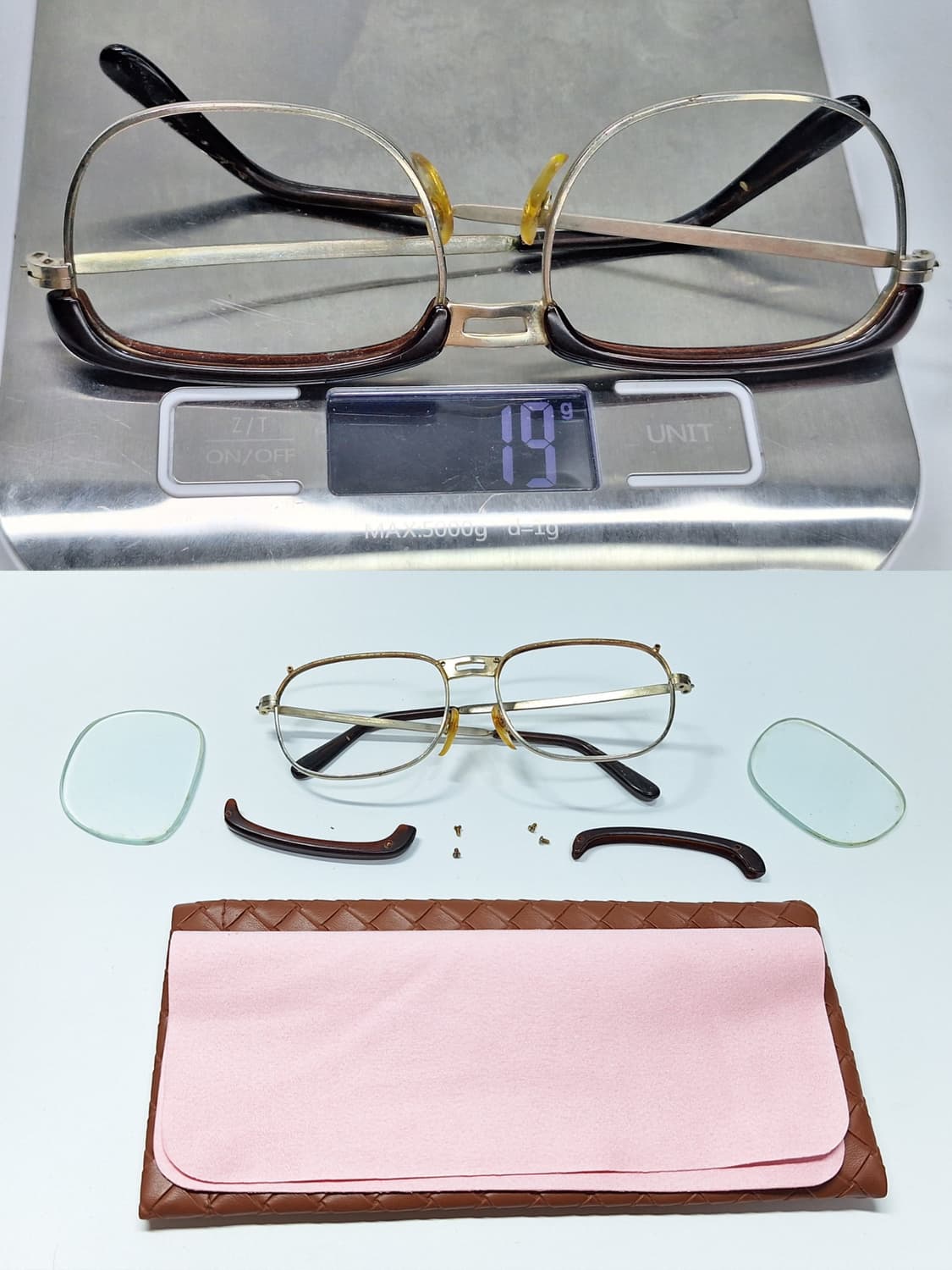 70s 일본 빈티지 하금테 브로우라인 안경테 134mm 클래식 레트로 상품이미지4