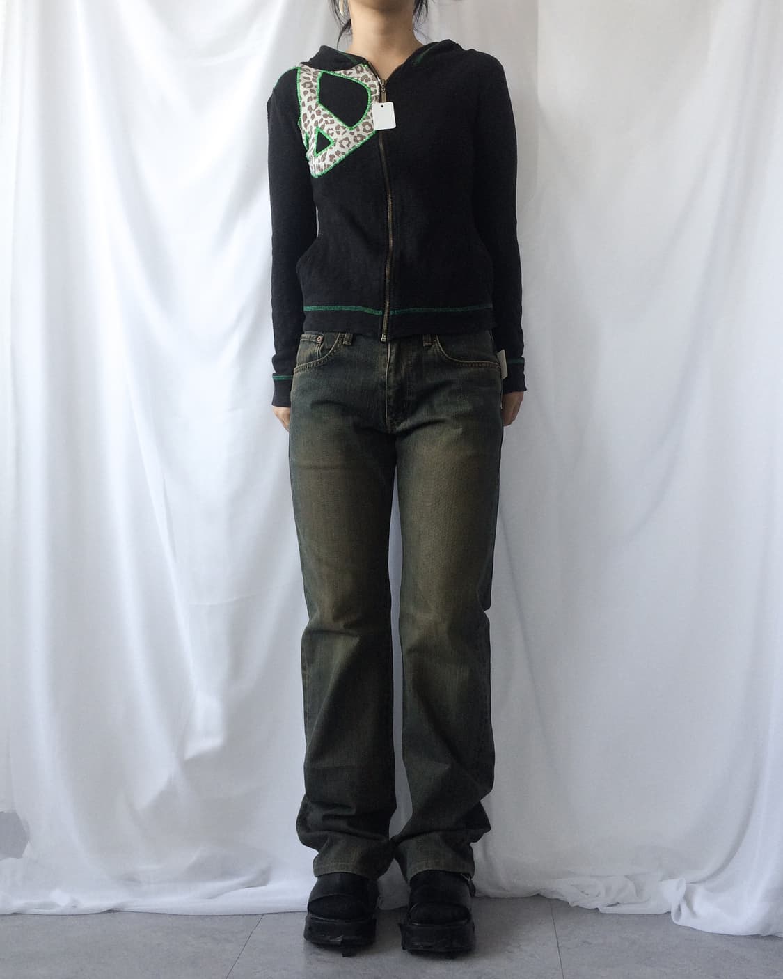 Stitch patch point hood zip up 상품이미지6