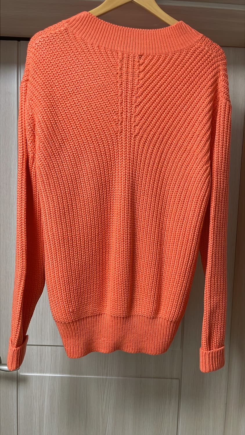 플랙 오버사이즈 브이넥 니트 오렌지색 m 상품이미지5