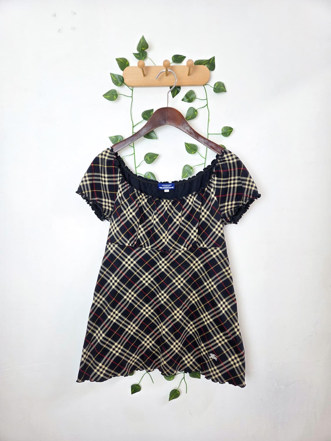 burberry blue label 다크네이비 체크 탑 상품이미지3