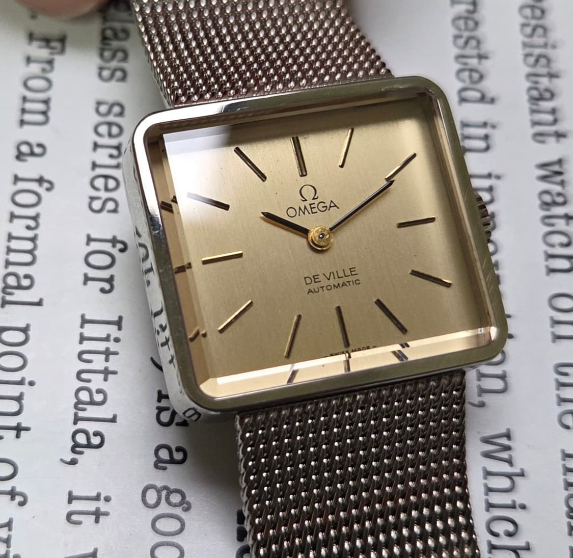빈티지 오메가 드빌 사각탱크 샴골판 각유리 여성용 브레이슬릿 ver. 상품이미지10