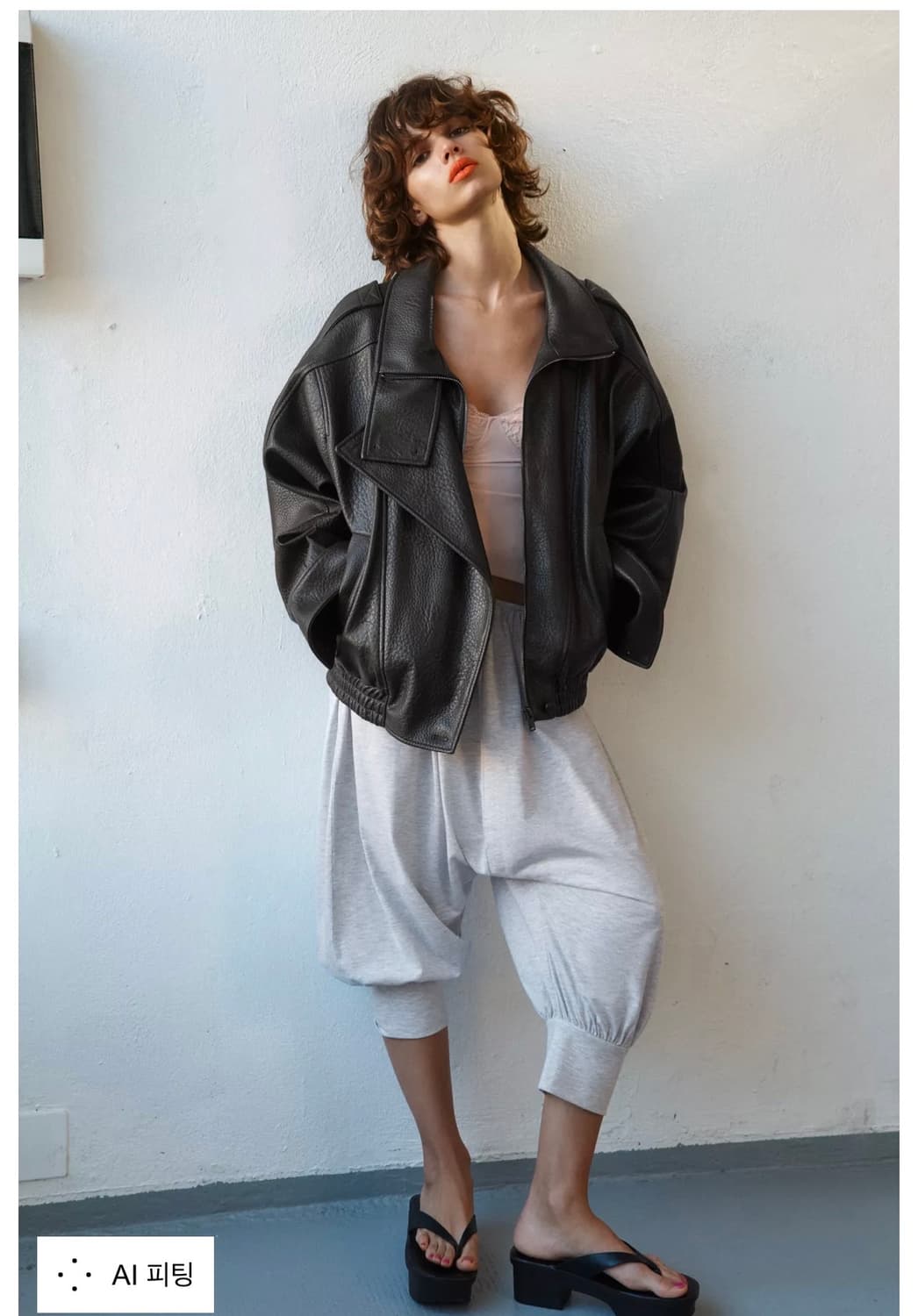 L 자라 페이크 레더 점퍼 생로랑맛 상품이미지3