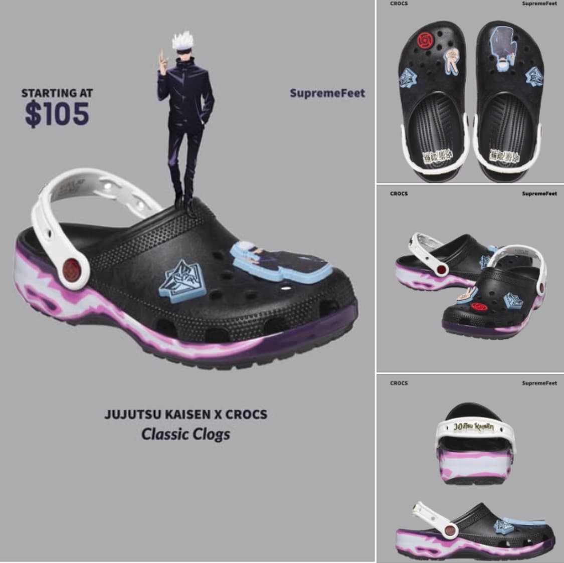 240 새제품) 크록스 주술회전 클래식 클로그 블랙 208874-001 상품이미지1