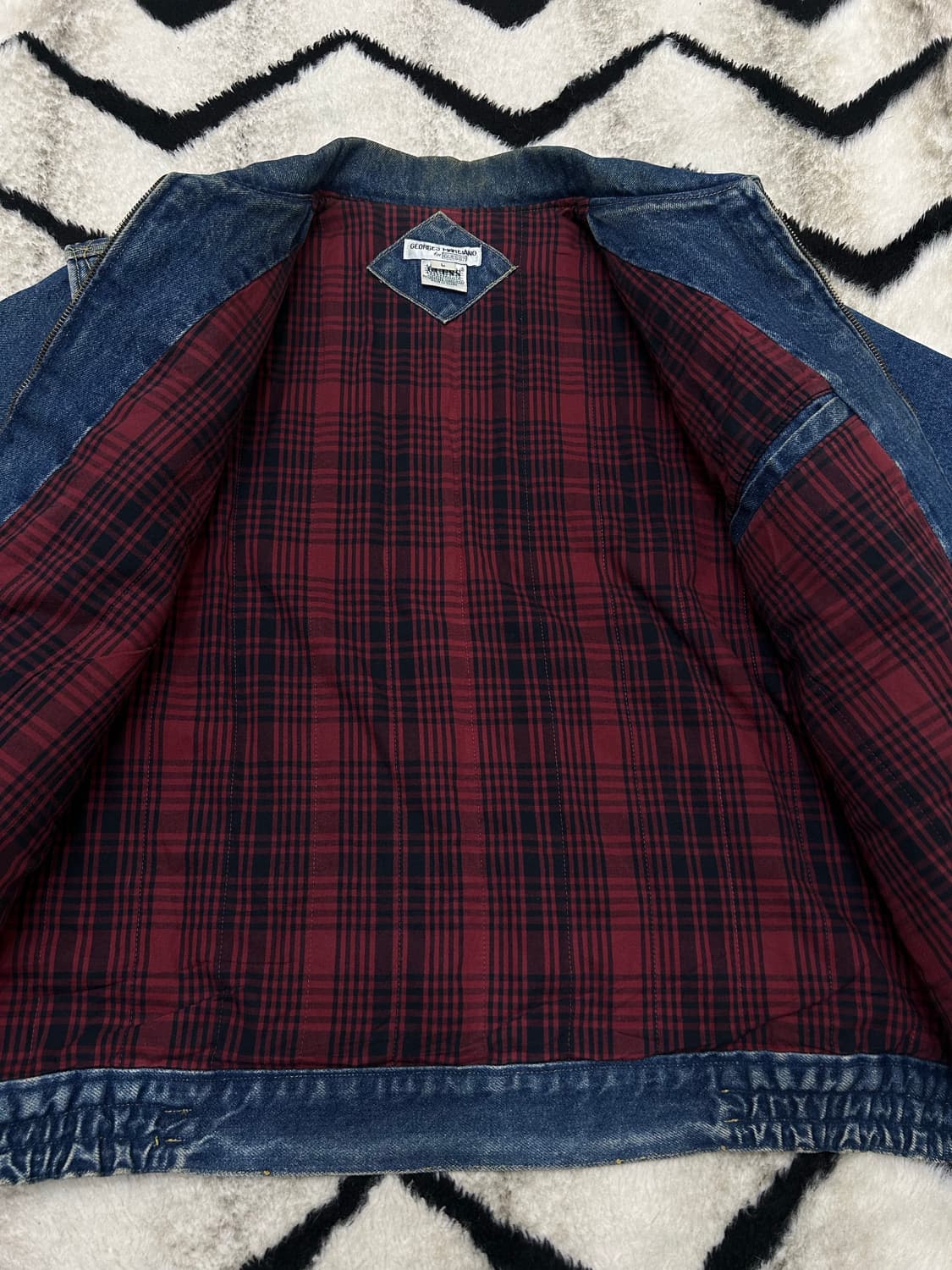 [L]게스 90s 조르주 마르키아노 데님 봄버 자켓/진청 상품이미지4