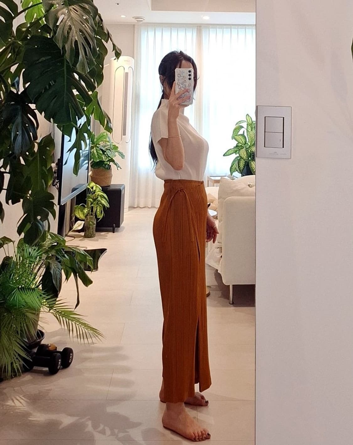 플리츠플리즈 랩팬츠 브라운3 이세이미야케 상품이미지3