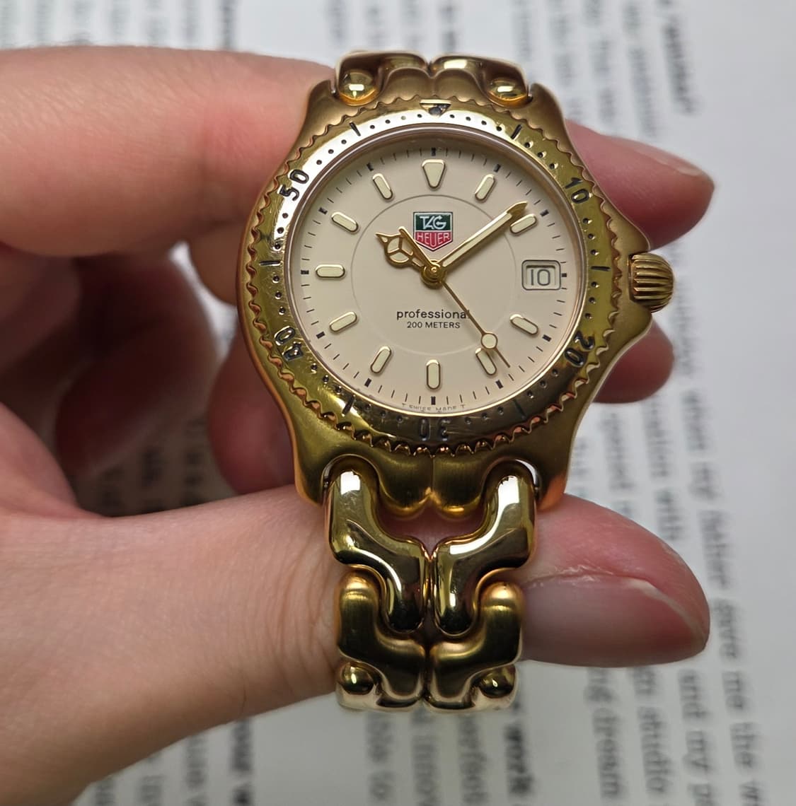 빈티지 태그호이어 셀(SEL) 프로페셔널 엘레강스 요구르트판 올금장 쿼츠 상품이미지2